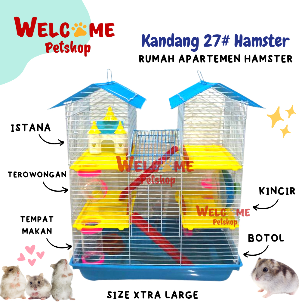 Kandang Hamster 27# Sweet / Size Jumbo / Hotel Apartemen Hamster