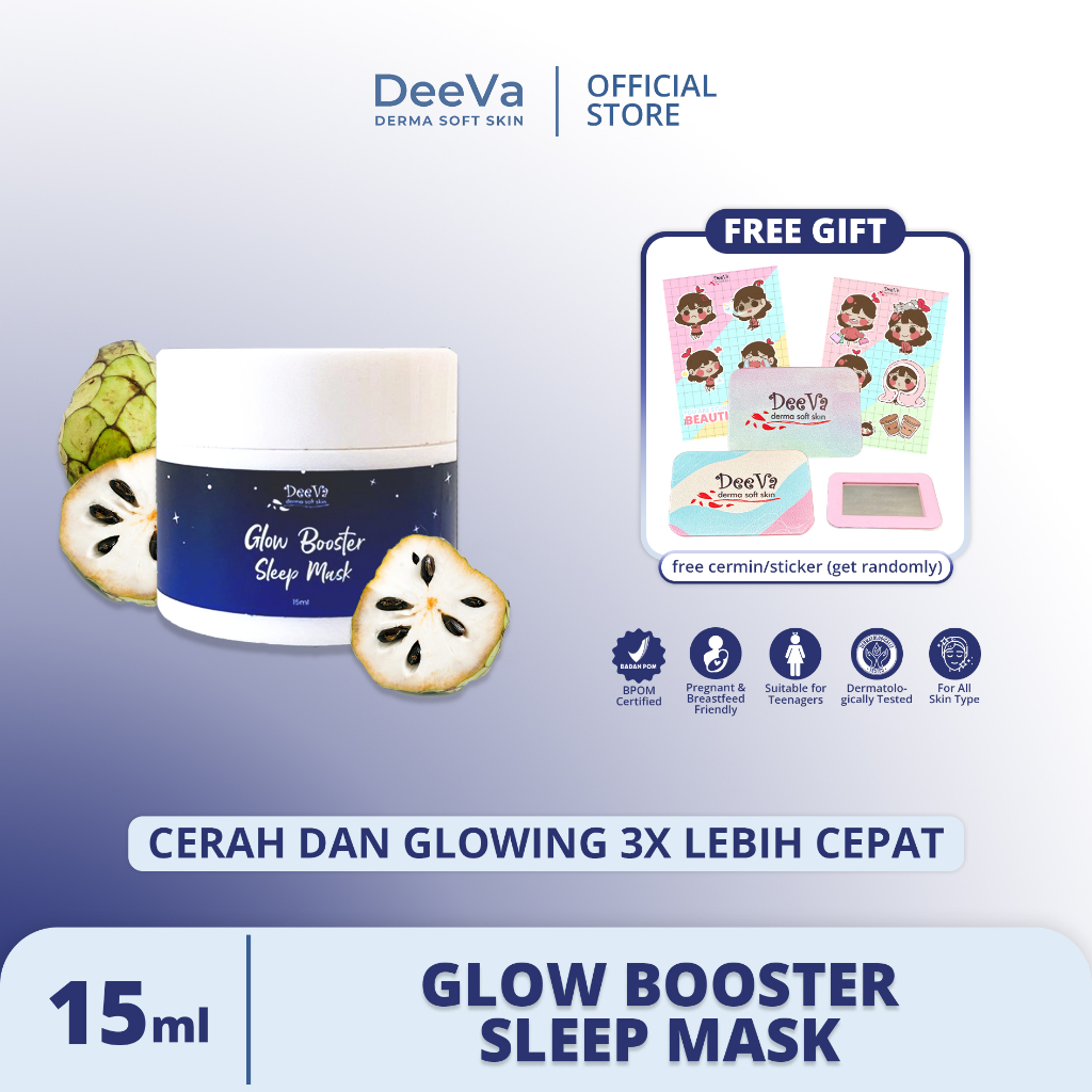 DeeVa Derma Soft Skin - Glow Booster Sleep Mask ( sleeping mask / moisturizer / pelembap)