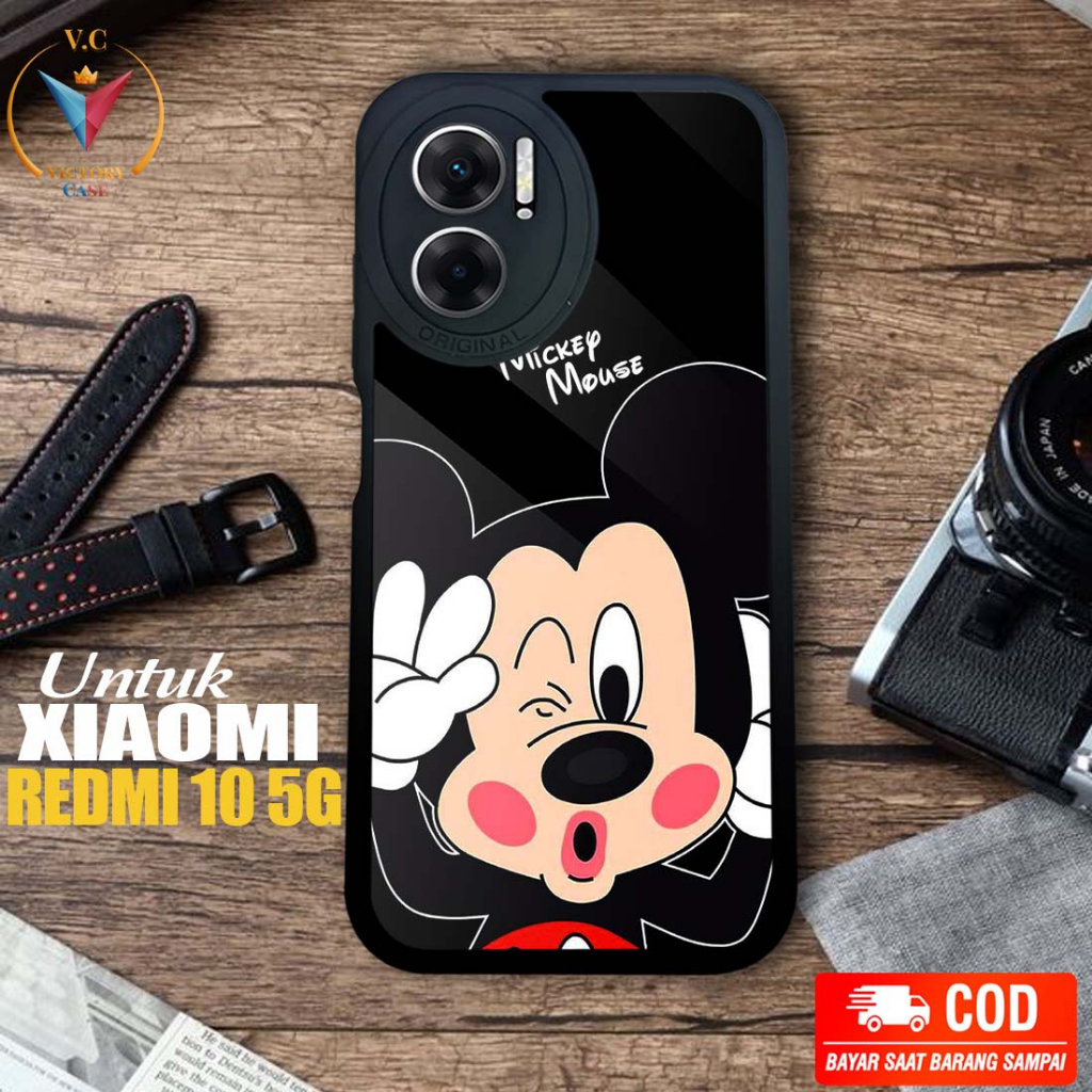Case Hp Softcase glossy For XIAOMI Redmi 10 5G DISNEY silikon Glass Casing Handphone Premium