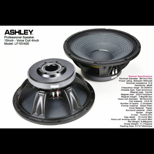 SPEAKER ASHLEY LF15V400 LF 15V400 LF15 V400 ORIGINAL RESMI ASHLEY