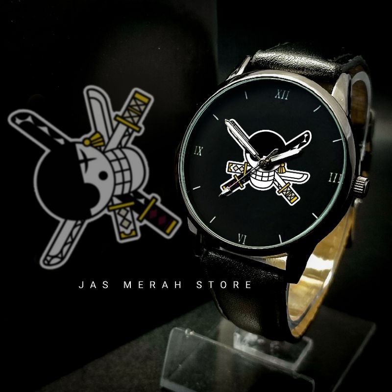 Jam Tangan One Piece Logo Zoro Premium Include Double Strap