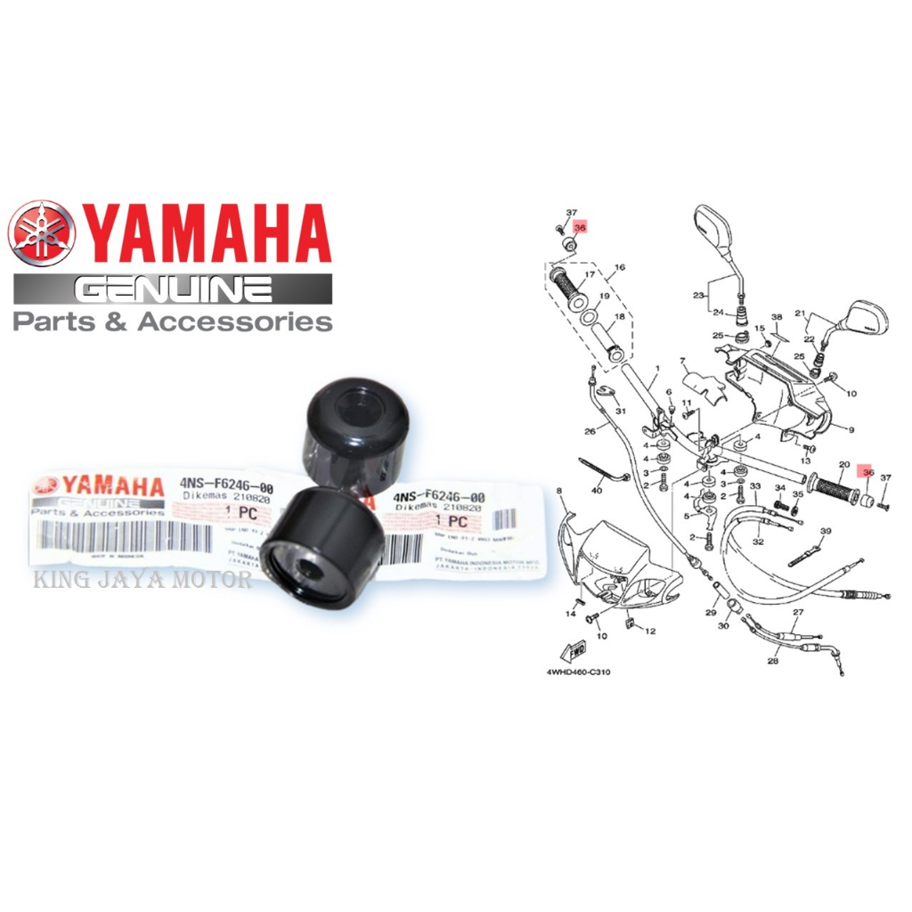 ENDGRIP BANDUL JALU STANG BALANCER F1ZR F1 2 PCS YAMAHA 4NS-F6246-00