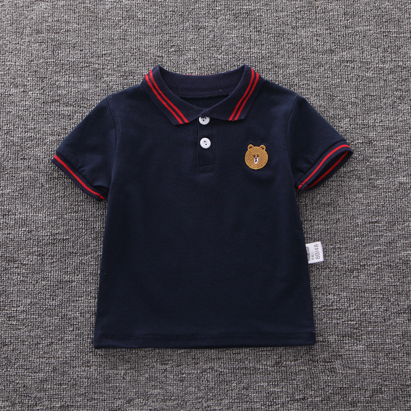 ByKiddos - Setelan Baju dan Celana Anak Motif Biru Tua dan Merah POLO  / Kaos Anak Premium / Kaos Anak Impor / Kaos dan Celana Import Premium