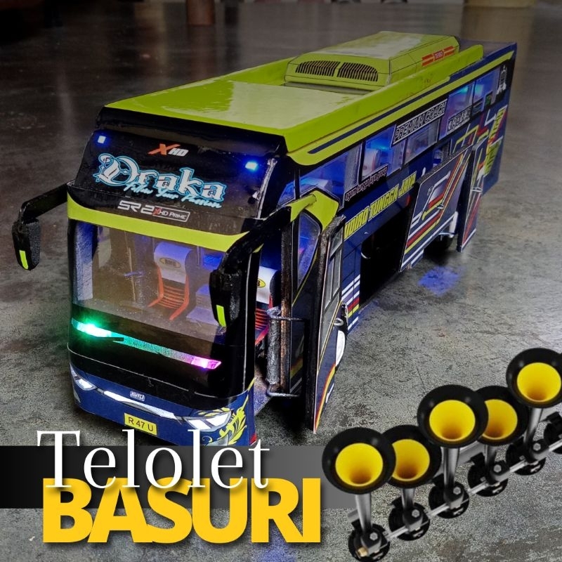 Miniatur Bus STJ Draka Bahan Triplek Ada Teloletnya