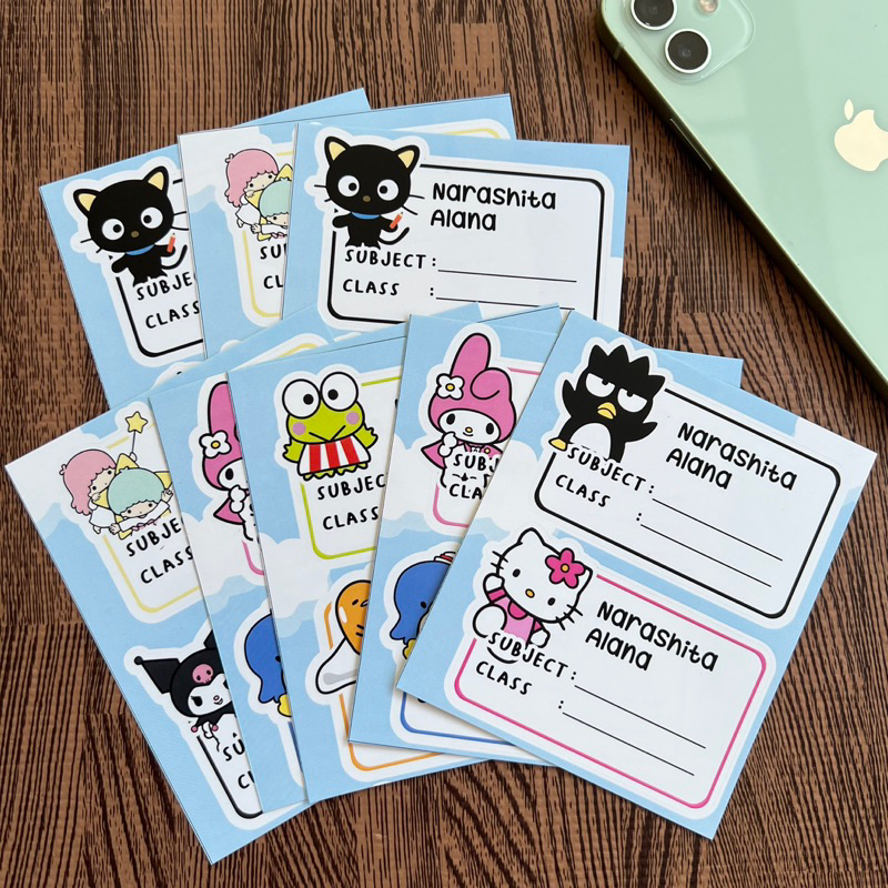 

STICKER BUKU VERSI SANRIO KARAKTER TULIS NAMA DI CATATAN