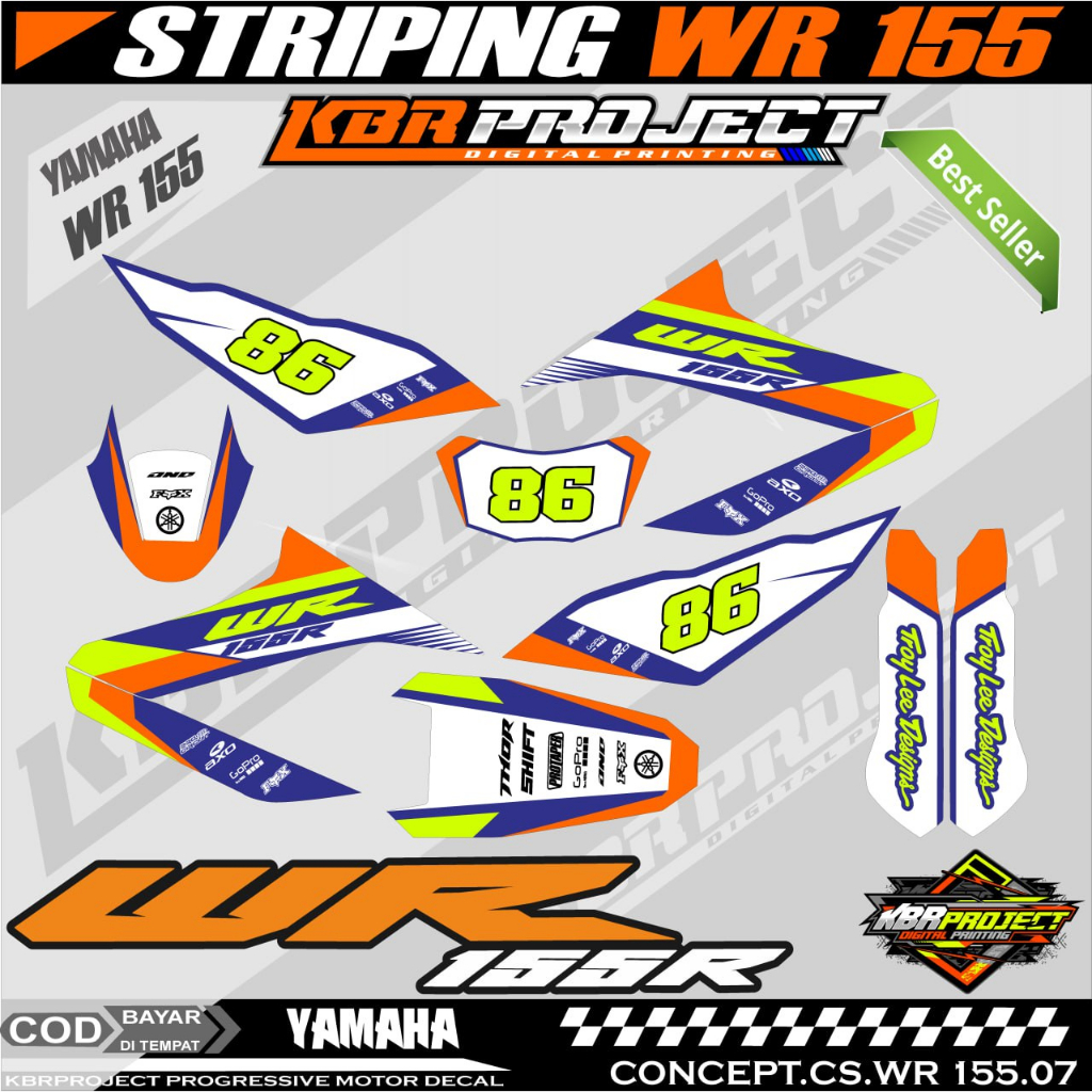 WR 155R STIKER STRIPING PREMIUM MOTOR KEREN LIS VARIASI WR 155R STIKER MOTOR YAMAHA DESAIN RACING 07