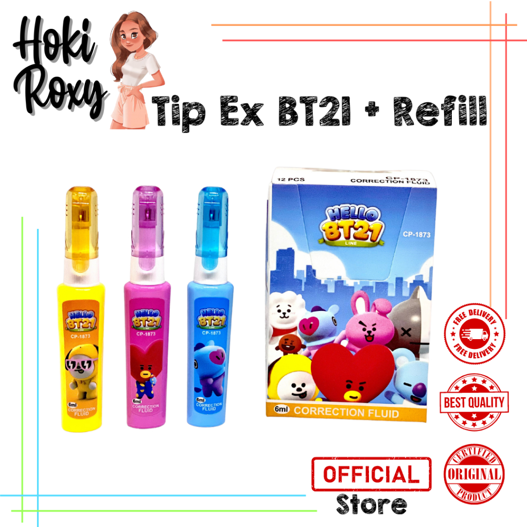 Tip Ex BT21 // Correcction Pen BT21 1875 Korean Series // Tip Ex Murah