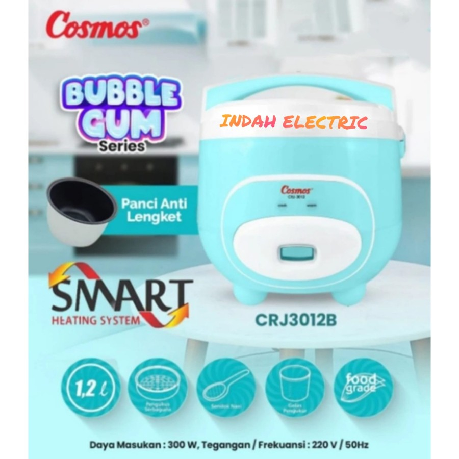 COSMOS CRJ 3012 Magic Com CRJ-3012 Orange / Blue - Rice Cooker / Penanak Nasi 1.2 L - Warna Random