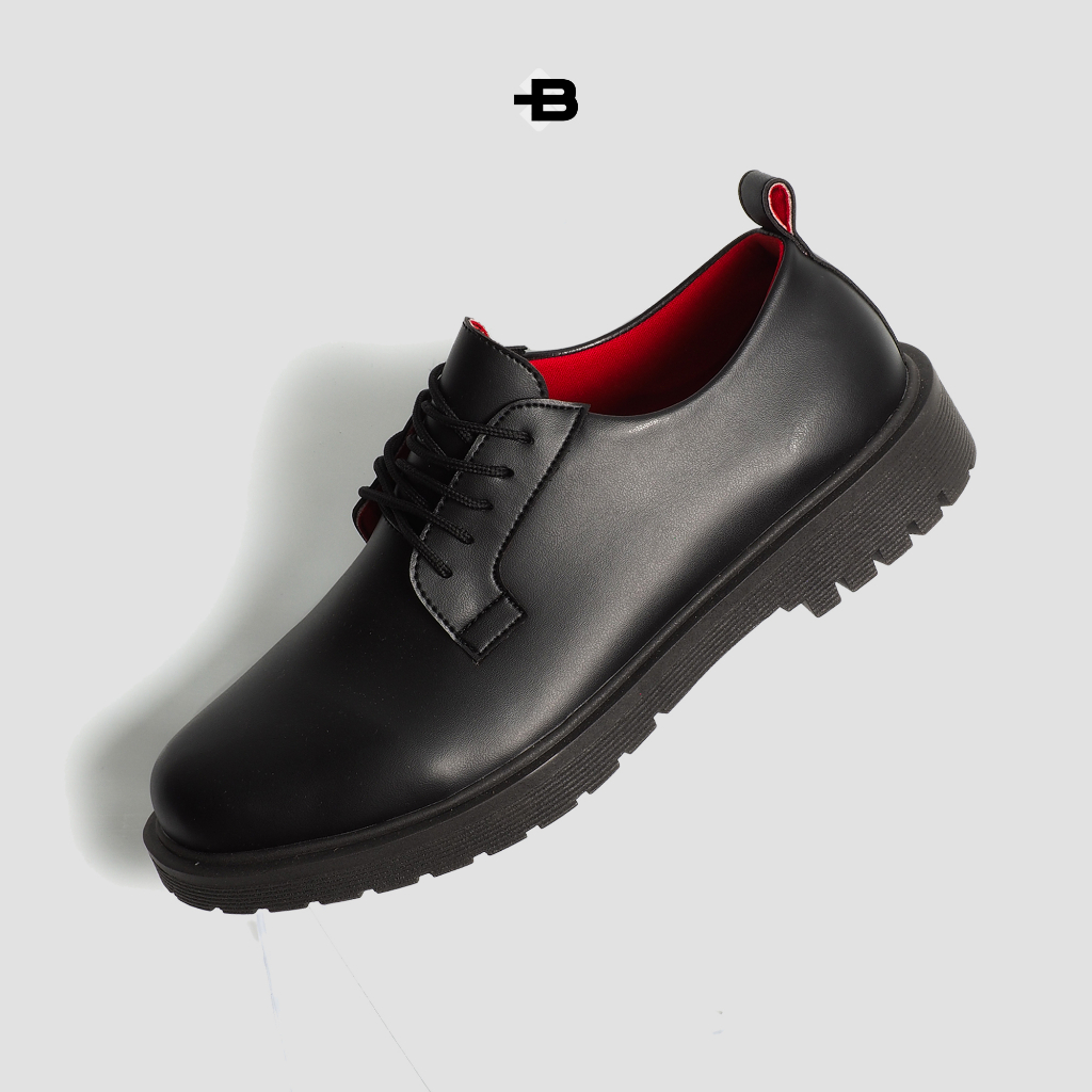 Sepatu Pria Derby Hitam - BT THOMAS FULL BLACK