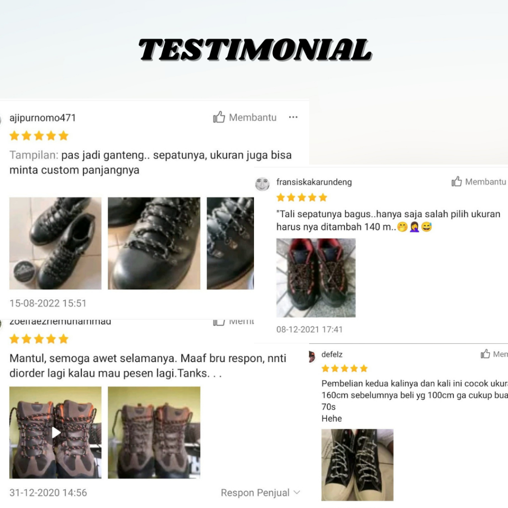 Tali Sepatu Gunung Bulat Bercorak - Shoelace Round Dengan Ujung Tali - Aglets Metal Besi - Crudlaces