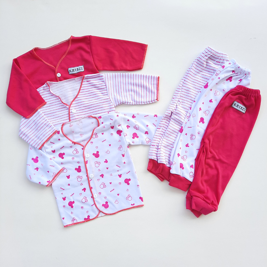 Seri Pink Setelan Baju Bayi Baru Lahir Perempuan 1 Set Murah