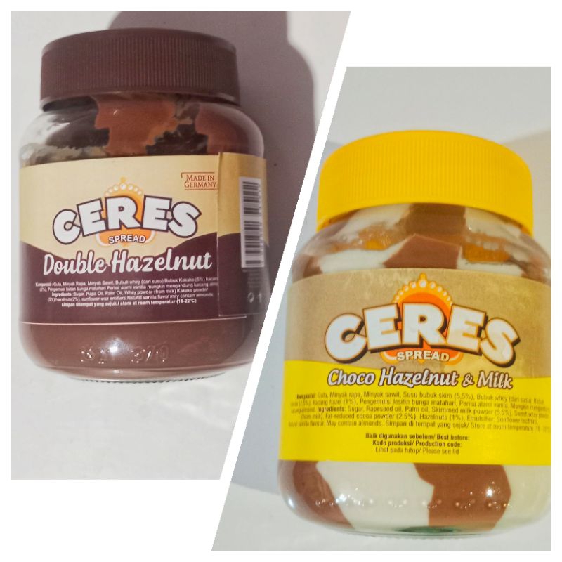 

Selai Ceres Choco Hazelnut & Milk dan Double Hazelnut 350gr