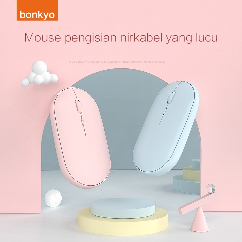 Mouse Wireless Optical Bisukan Slim Tipis 2.4G Portabel Mouse Gaming Office Dengan Untuk PC Laptop