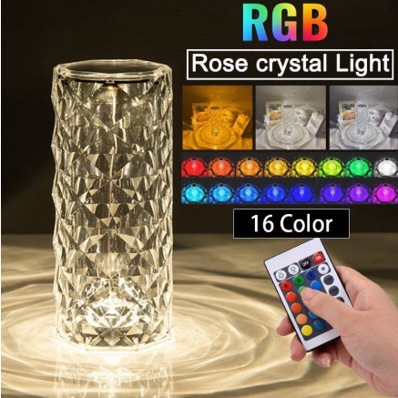 LAMPU HIAS / LAMPU MEJA CRYSTAL / LAMPU LED CRYSTAL DIAMOND TABEL LAMPU 12 WARNA / 12 COLOUR LIGHT RGB / LAMPU