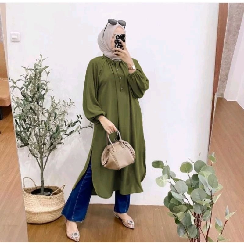 Meisa Tunik |Tunik Crinkle|Pakaian Muslim Wanita