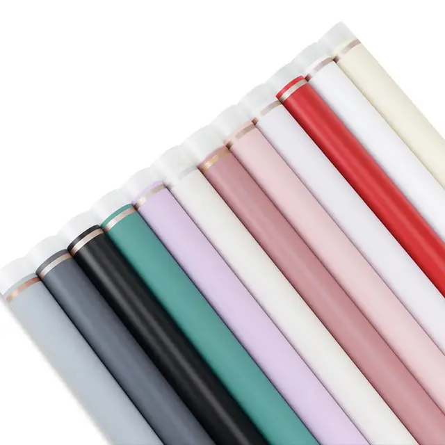 

(1 pcs) Flower wrapping cellophane paper New Gold Line florist kertas buket bunga