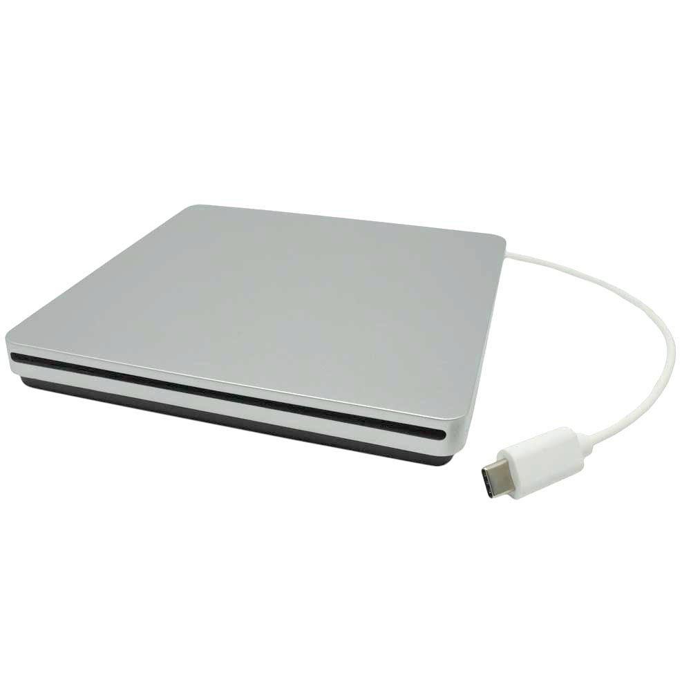 External CD/DVD RW Optical Drive USB Type C for Laptop - LE-LD - Silver