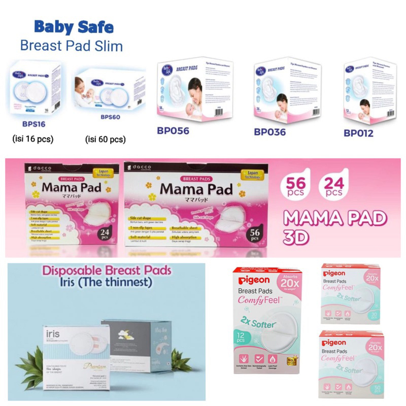 Mama pad Dacco Mamapad Pigeon Babysafe Iris Breastpad Breast Pad Bantalan Penyerap Asi Ibu Nipple Anti Bocor Lembut Tidak Bau