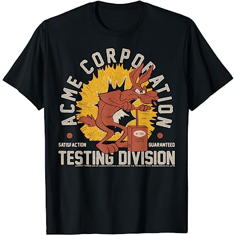 BAJU KAOS Looney Tunes Wile E. Coyote Acme Corporation Testing T-Shirt