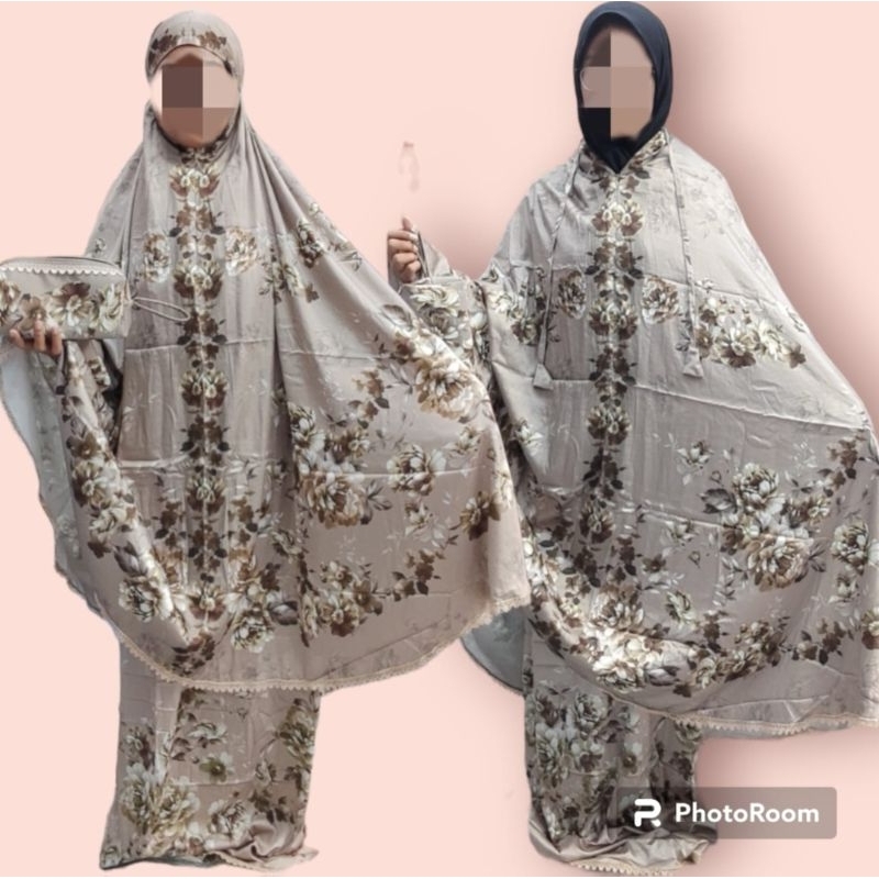 Mukenah silk flanel set sejadah premium