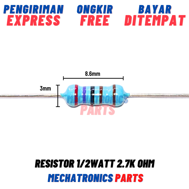 RESISTOR 1/2WATT 2.7K OHM