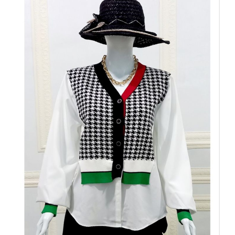 Blouse Wanita, Blouse Korea, Blouse Katun Silk Mix Rajut , Atasan Wanita Import , Baju Wanita, Busui