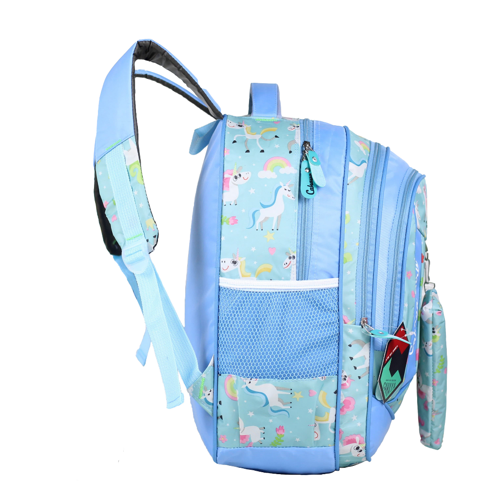 Tas Ransel Anak Perempuan Cahaya Unicorn Pony Ukuran Besar SD SMP  Kualitas Impor Bahan Tebal Muat LKS Buku Tema Laptop In Bonus Tempat Pensil Raincover Backpack Ngaji Les Piknik Anak TK SD SMP Jahitan Kuart