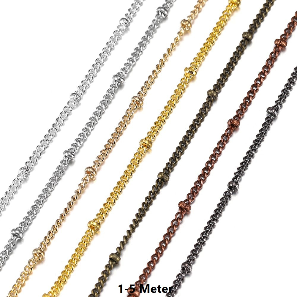 Rantai Miring Pelor Bahan Kalung Model Manik Manik Harga/1-5Meter