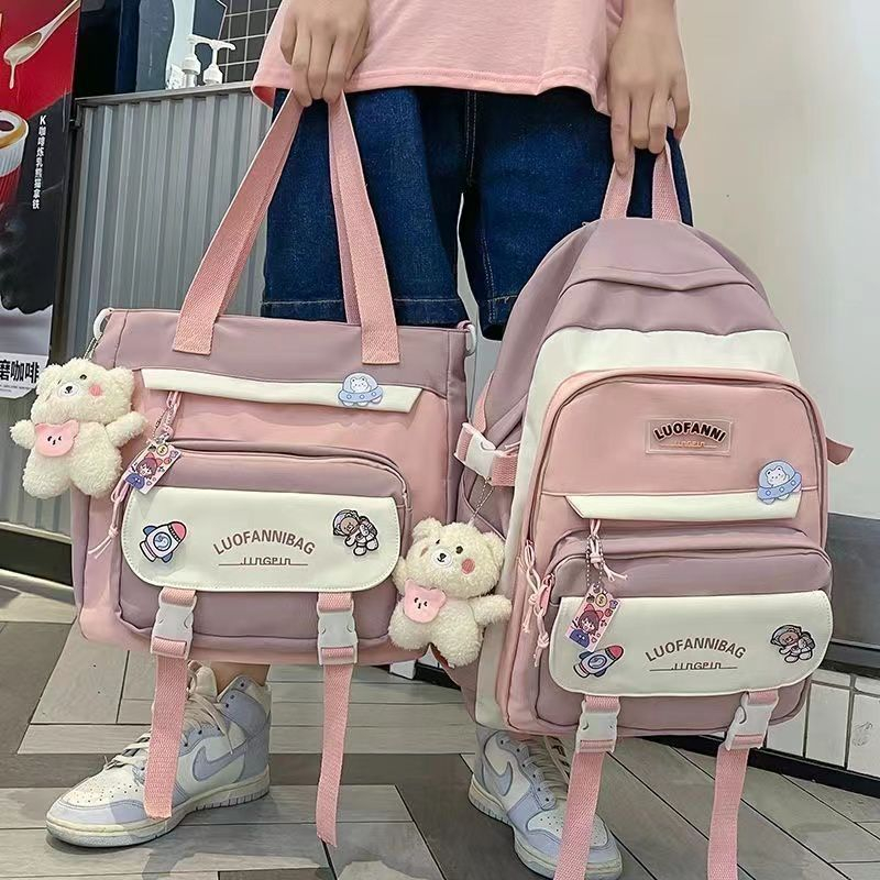TASHAPPY EL 6785 Tas RANSEL Wanita 2IN1 Kanvas kekinian Ada Gantungan  import model korea supplier tas import
