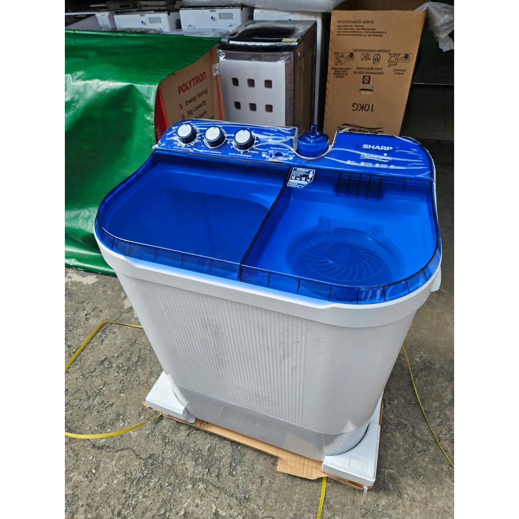 SHARP MESIN CUCI 2 TABUNG ES-T1090 Biru