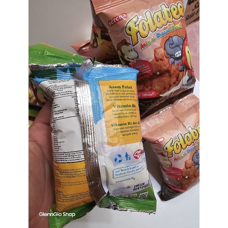 Biskuit Serena Folabee bentuk binatang renceng isi 6 pcs