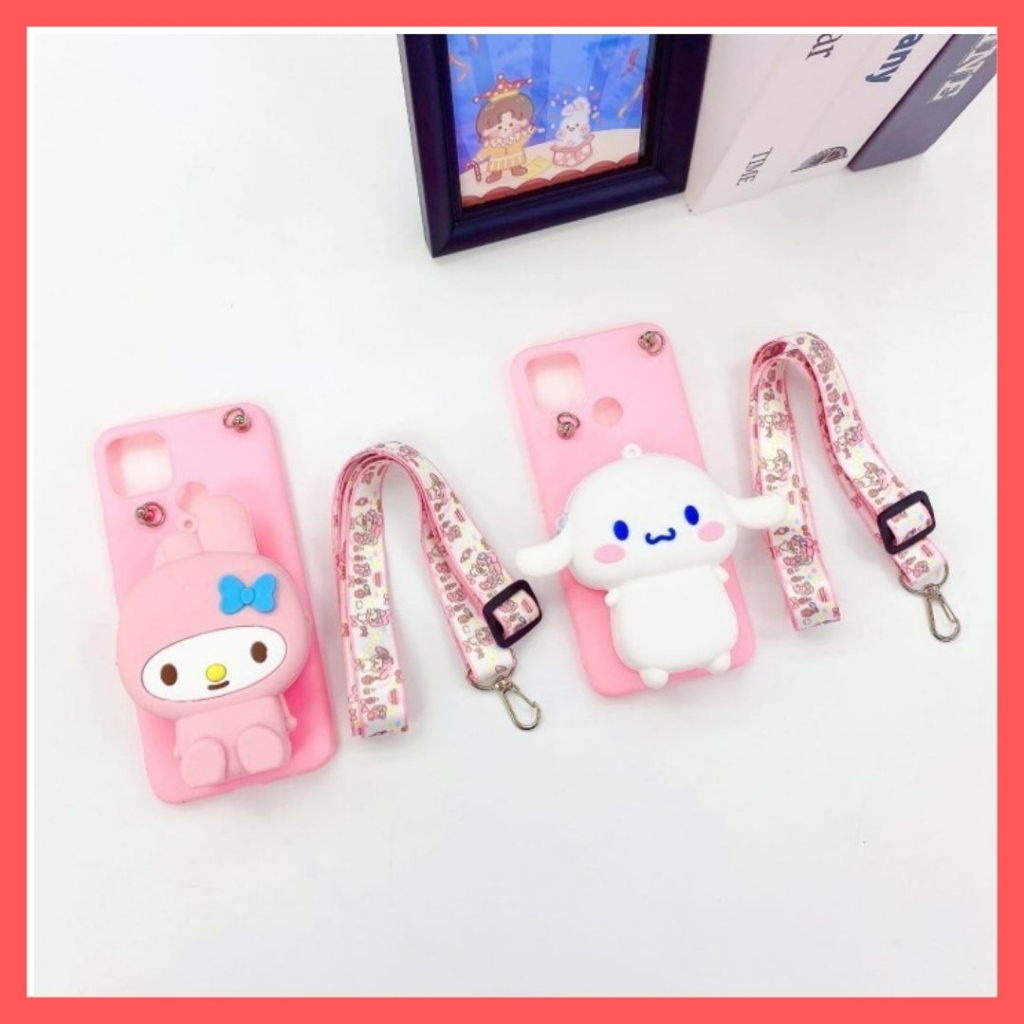 VIVO Y53S - Y53A - Y51 2020 - Y51A - Y31 2020 - Y31 2021 - Y33 4G  case tas selempang + TALI ada 4 motif lucu