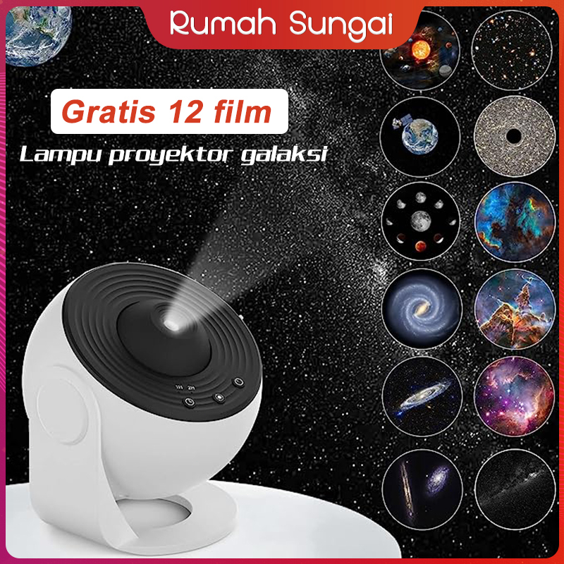 Lampu Tidur Proyektor Galaxy Lampu Kamar Tidur Aesthetic 360° Lampu Proyektor Langit Lampu Proyektor