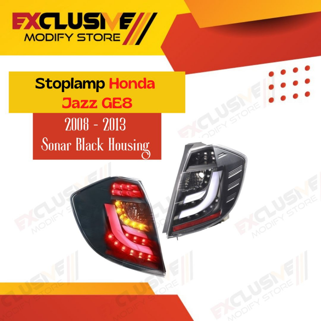 STOPLAMP HONDA JAZZ GE8 2008-2013 MODEL SONAR BLACK HOUSING
