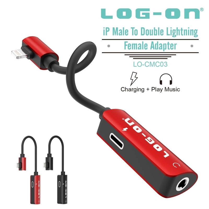 SAMBUNGAN AUDIO IPH - SPLITTER LIGHTNING JACK 3.5MM - LOG ON CMC03 BY SMOLL