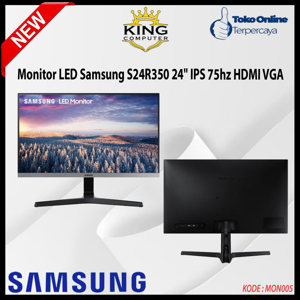 Monitor LED Samsung S24R350 24&quot; IPS 75hz HDMI VGA