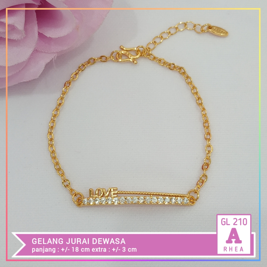 Gelang xuping gelang dewasa rantai permata love perhiasan wanita murah lapis emas gold GL 210
