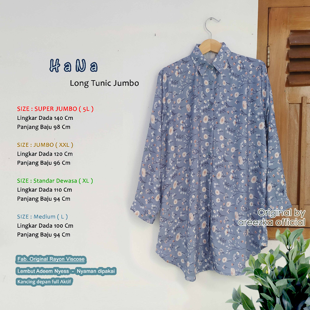 Tarsis Tunik Baju JUMBO Motif Rayon Busui Atasan Jumbo Baju Tidur Oversize