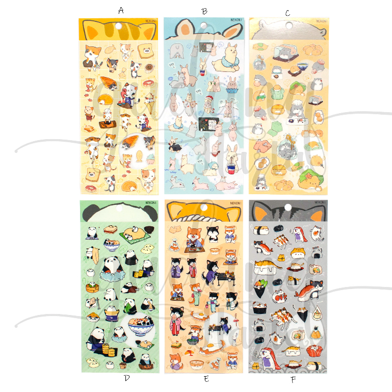 Stiker Nekoni Food And Animal Sticker Motif Makanan Dan Hewan Lucu DIY GH 303418