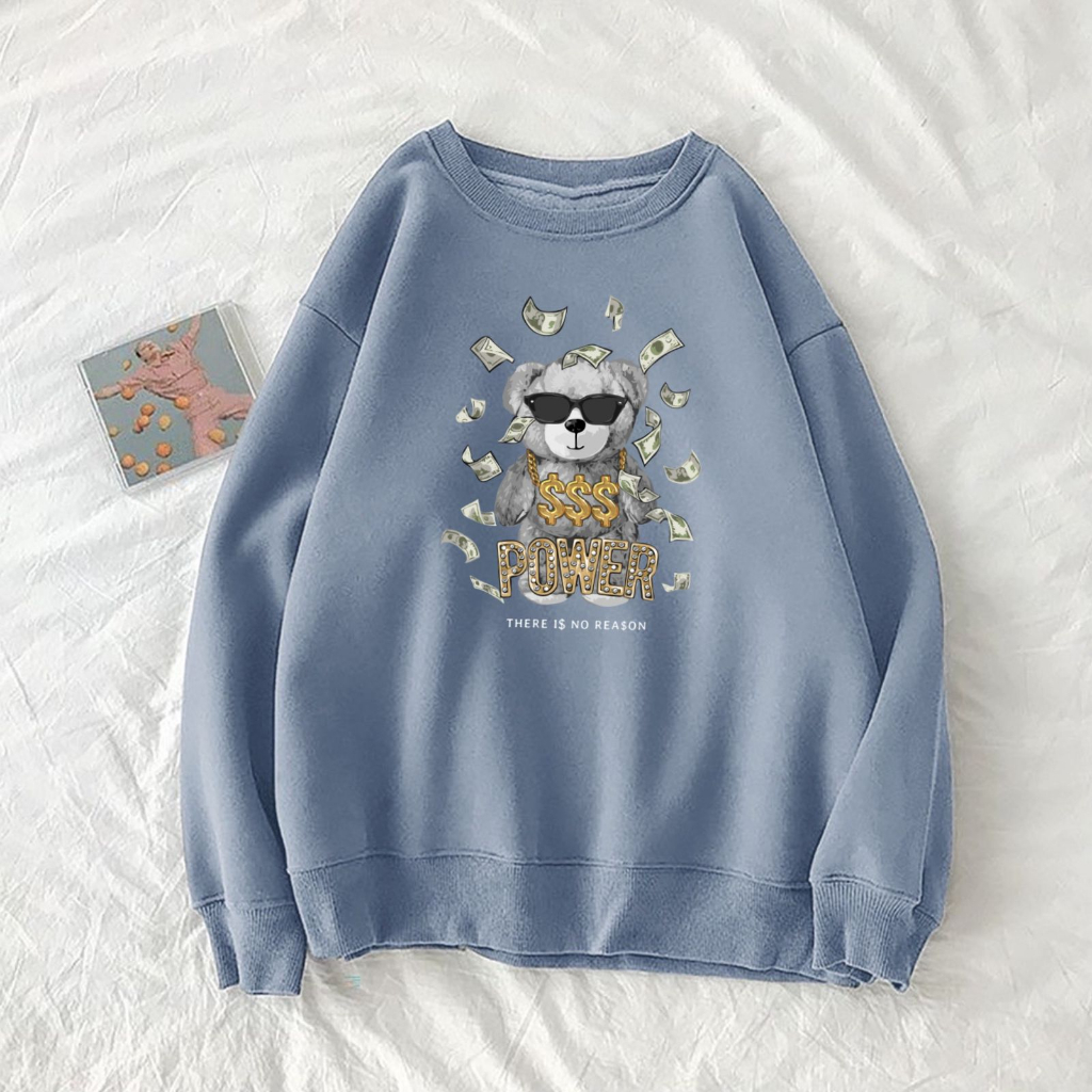 Sweater POWER TEDDY Sweatshirt Crewneck || M - XXL