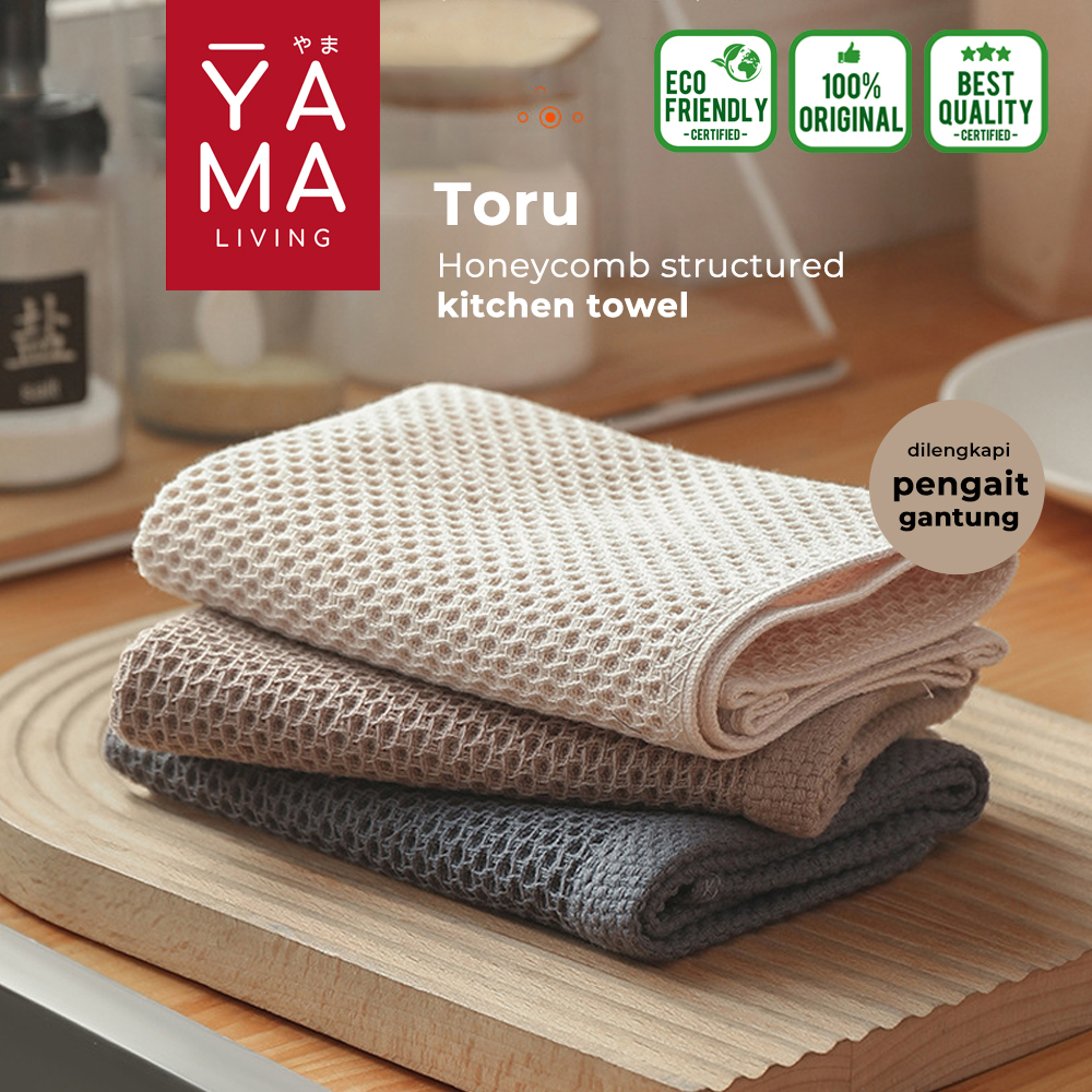 YAMA TORU Honeycomb Kitchen Towel Kain Lap Dapur Serbet Daya Serap Tinggi