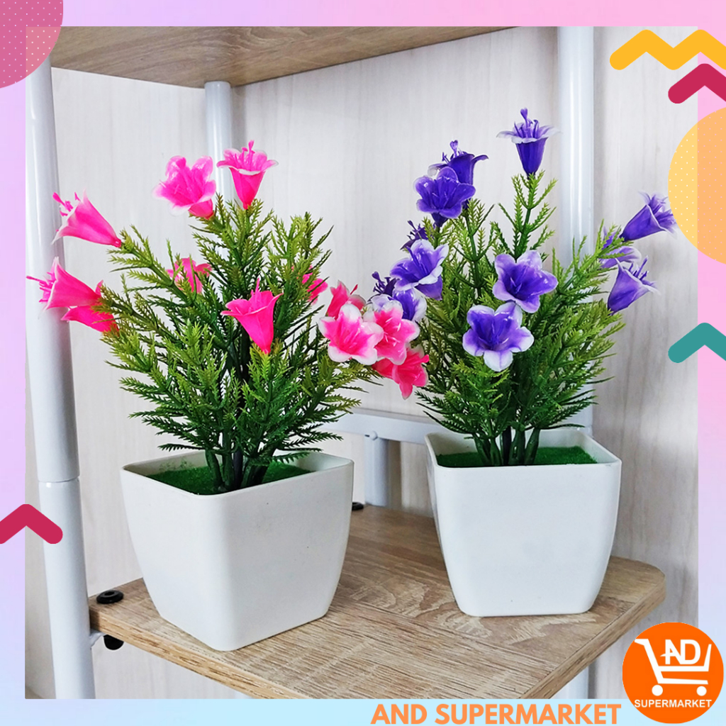 Bunga Hias Plastik Bunga Hiasan Ruang Rumah Bunga Hias Mini Palsu Artificial Flowers Pot Tanaman Bunga Hias PBP10