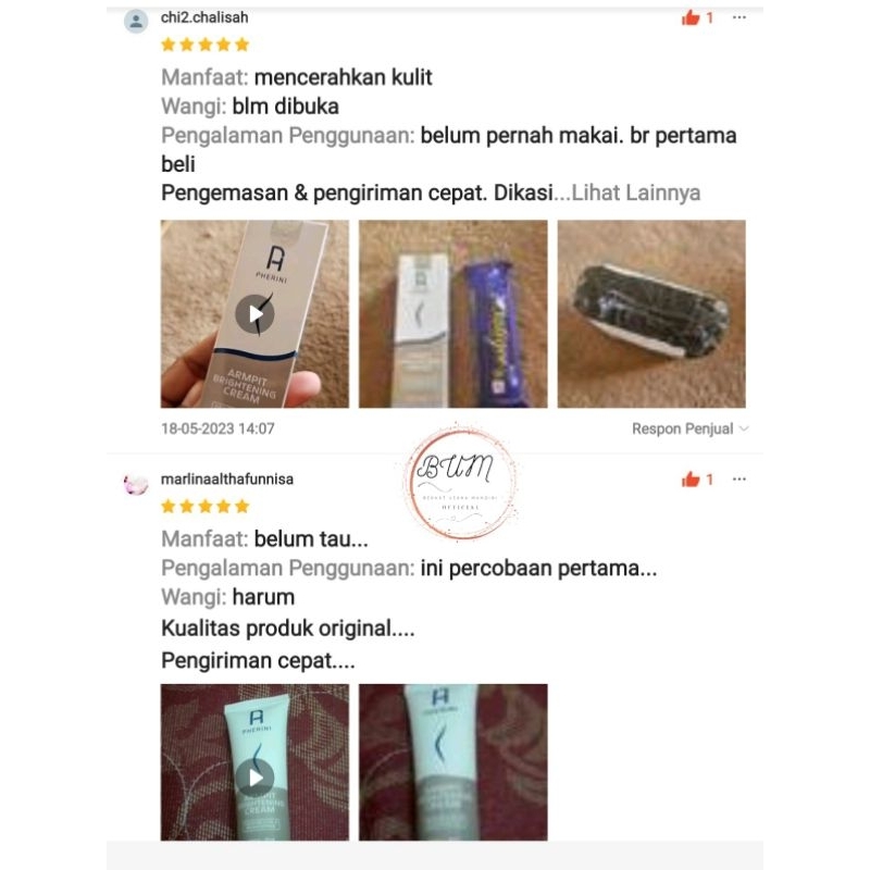 PHERINI Armpit  Cream Pemutih Ketiak Original BPOM Garansi 100% Asli