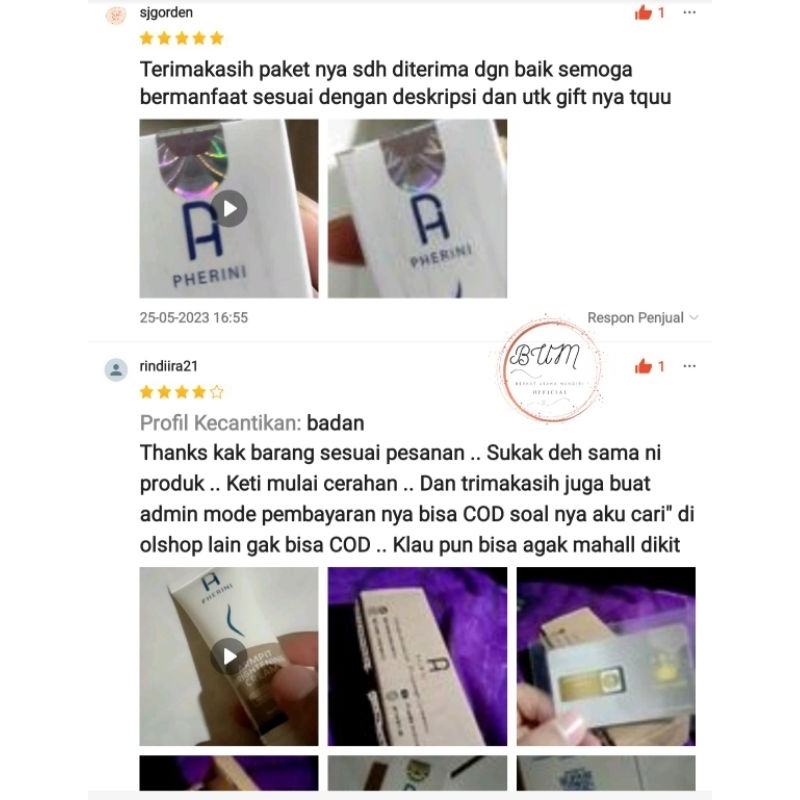 PHERINI UNDERARM ARMPIT BRIGHTENING CREAM Garansi 100% BPOM