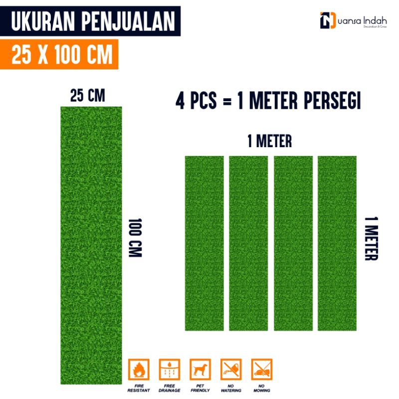 RUMPUT SINTETIS SWISS STANDAR UKURAN 25x100 CM