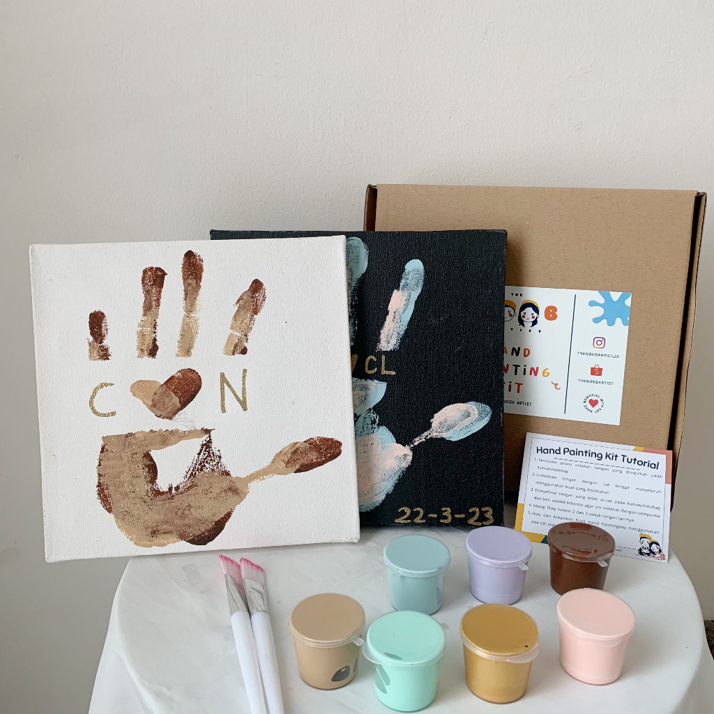 

RB Hand Painting Kit Canvas By The Noob Artist Hand Painting Couple Kanvas Tangan Couple Cap Tangan