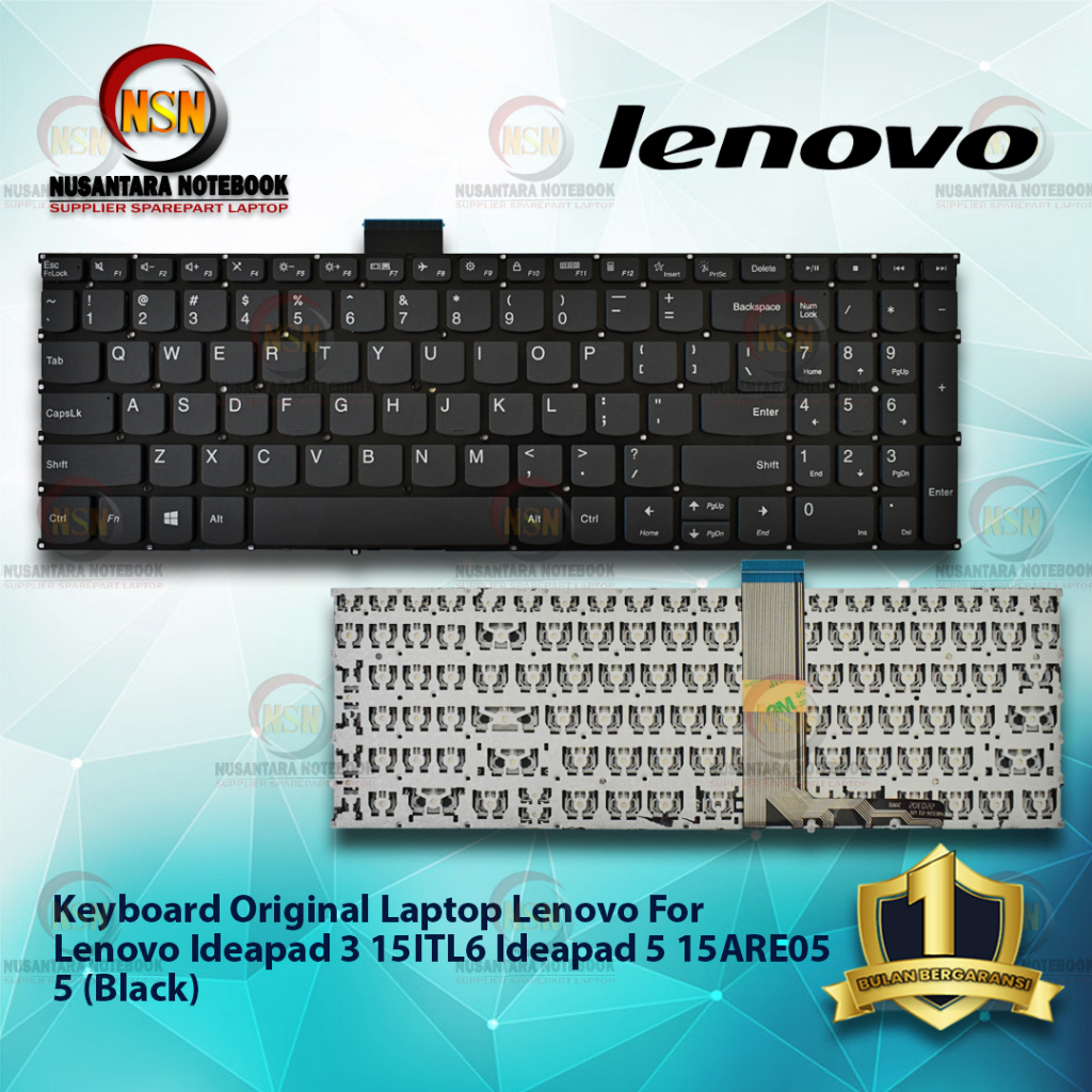 Keyboard Original Lenovo Ideapad 3 15ITL6 Ideapad 5 15ARE05 5 15ITL05 (Black)