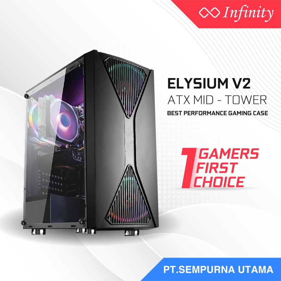 PC Case Gaming Infinity Elysium V2 m ATX / ATX - Casing Komputer