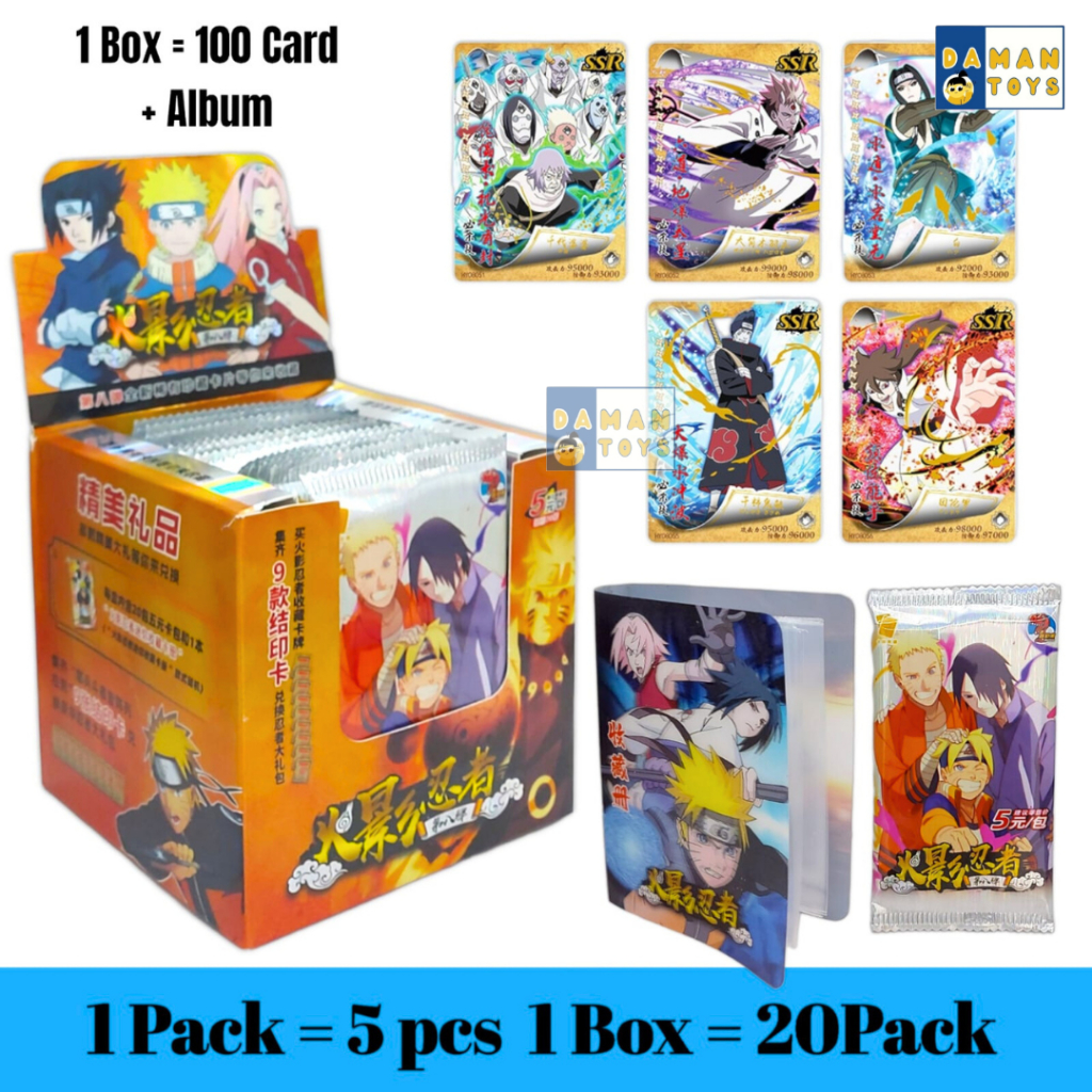 180 Pcs Kartu Anime Naruto Baruto 1 Box Grosir 36 Pack