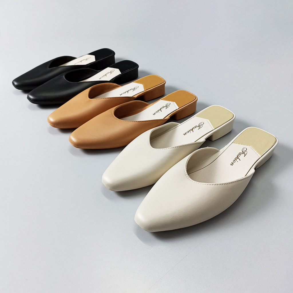 Sandal Sepatu Wanita Slip On Flat Import Kasual Kekinian Korean Style Sendal Cewek Murah Azgalery SPT-73